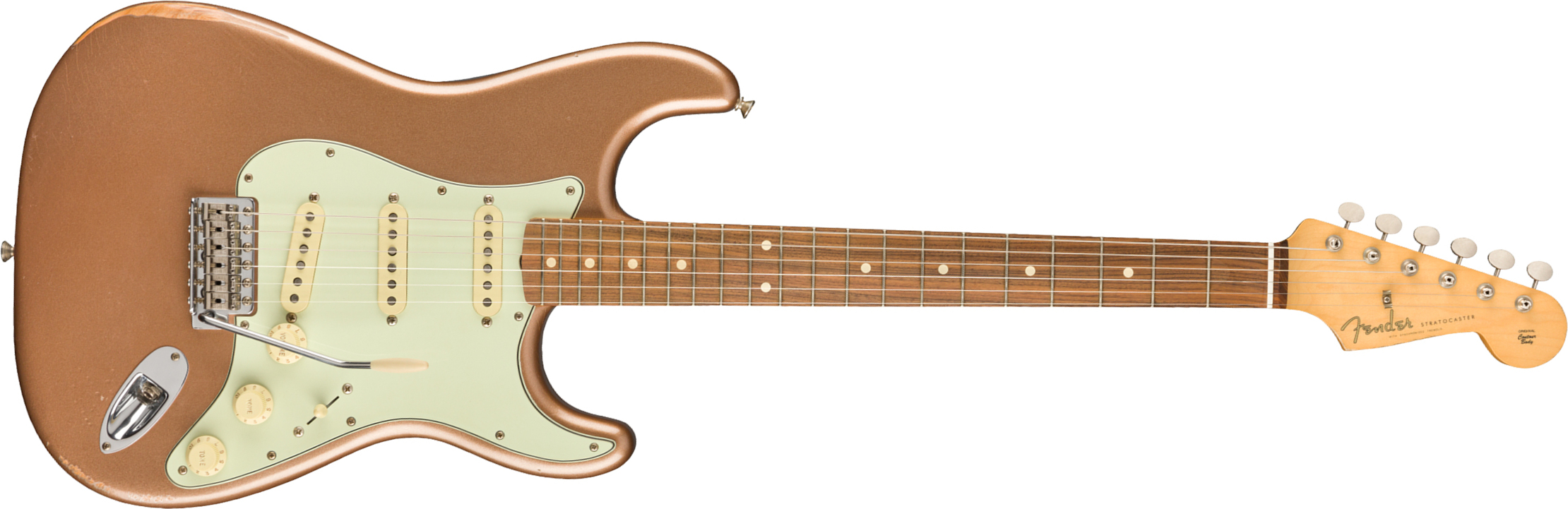 Fender Strat 60s Road Worn Mex Pf - Firemist Gold - Guitare Électrique Forme Str - Main picture