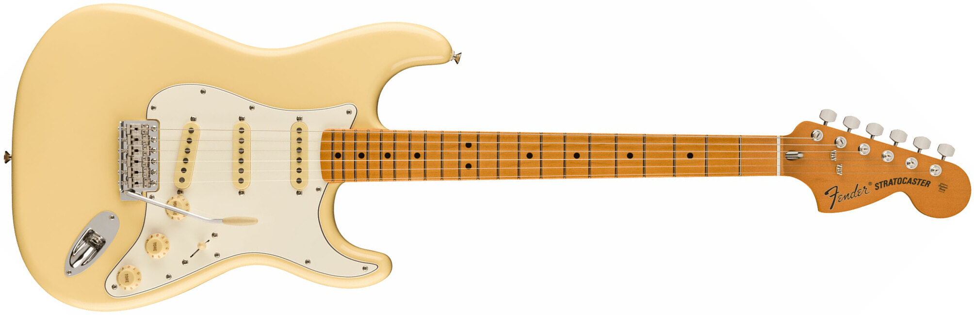 Fender Strat 70s Vintera 2 Mex 3s Trem Mn - Vintage White - Guitare Électrique Forme Str - Main picture