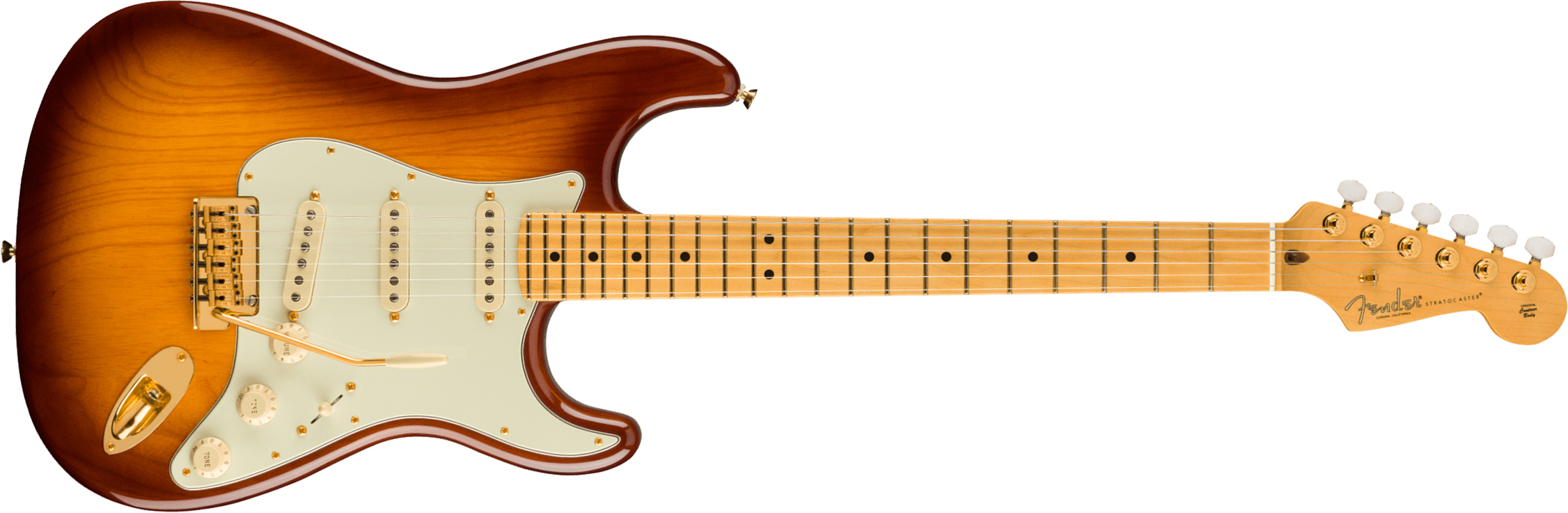 Fender Strat 75th Anniversary Commemorative Ltd Usa Mn +etui - 2-color Bourbon Burst - Guitare Électrique Forme Str - Main picture