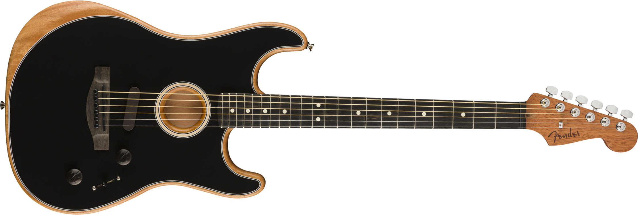Fender Strat American Acoustasonic Usa Eb - Black - Guitare Electro Acoustique - Main picture