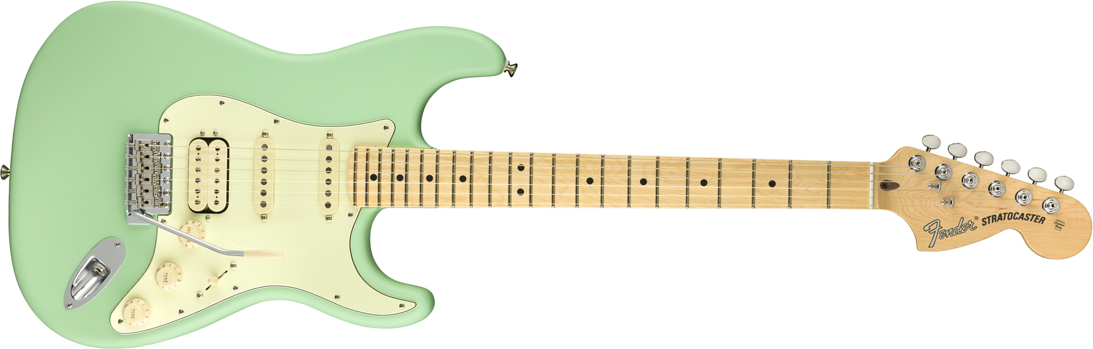 Fender Strat American Performer Usa Hss Mn - Satin Surf Green - Guitare Électrique Forme Str - Main picture