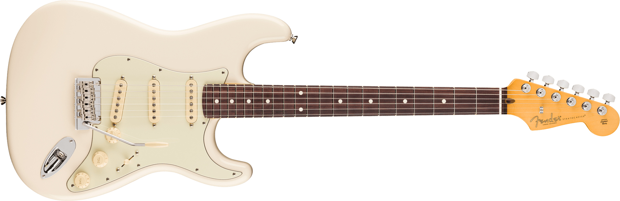 Fender Strat American Pro. Usa  3s Trem Rw - Olympic White - Guitare Électrique Forme Str - Main picture
