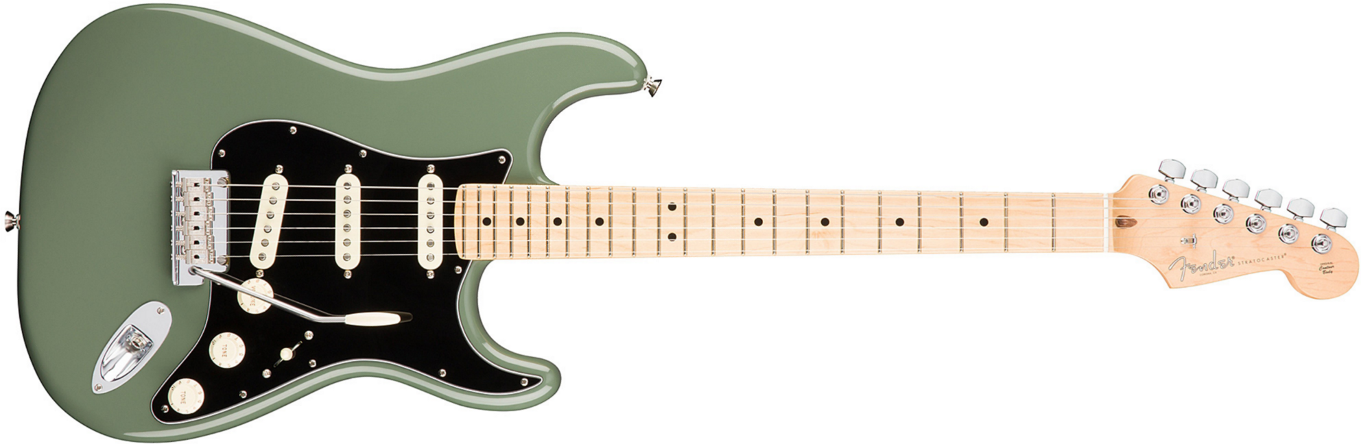 Fender Strat American Professional 2017 3s Usa Mn - Antique Olive - Guitare Électrique Forme Str - Main picture