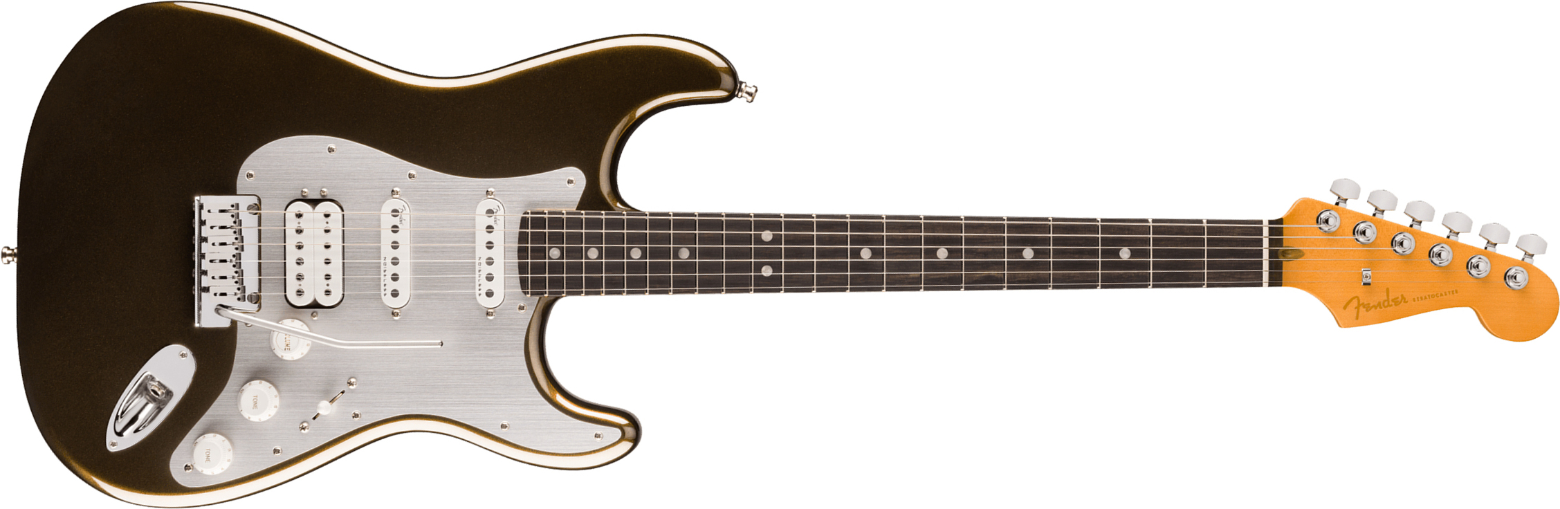 Fender Strat American Ultra Ii Hss Usa Trem Eb - Texas Tea - Guitare Électrique Forme Str - Main picture