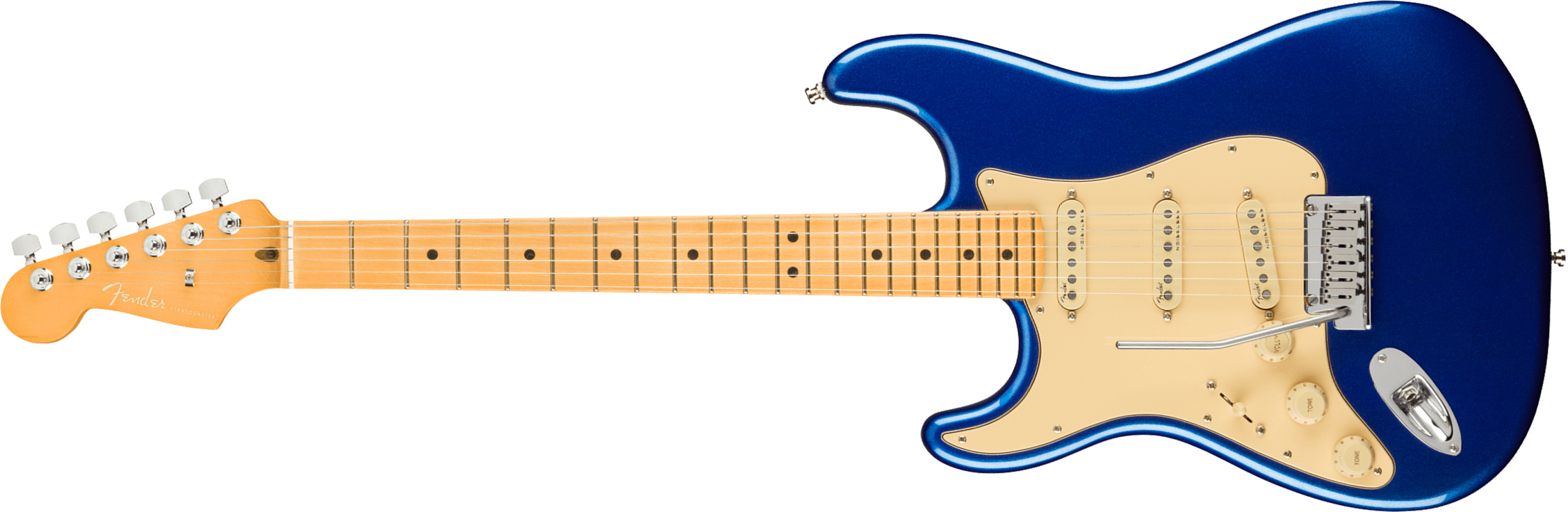 Fender Strat American Ultra Lh Gaucher Usa Mn +etui - Cobra Blue - Guitare Électrique Forme Str - Main picture