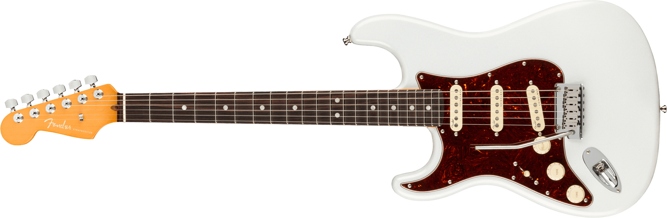 Fender Strat American Ultra Lh Gaucher Usa Rw +etui - Arctic Pearl - Guitare Électrique Gaucher - Main picture