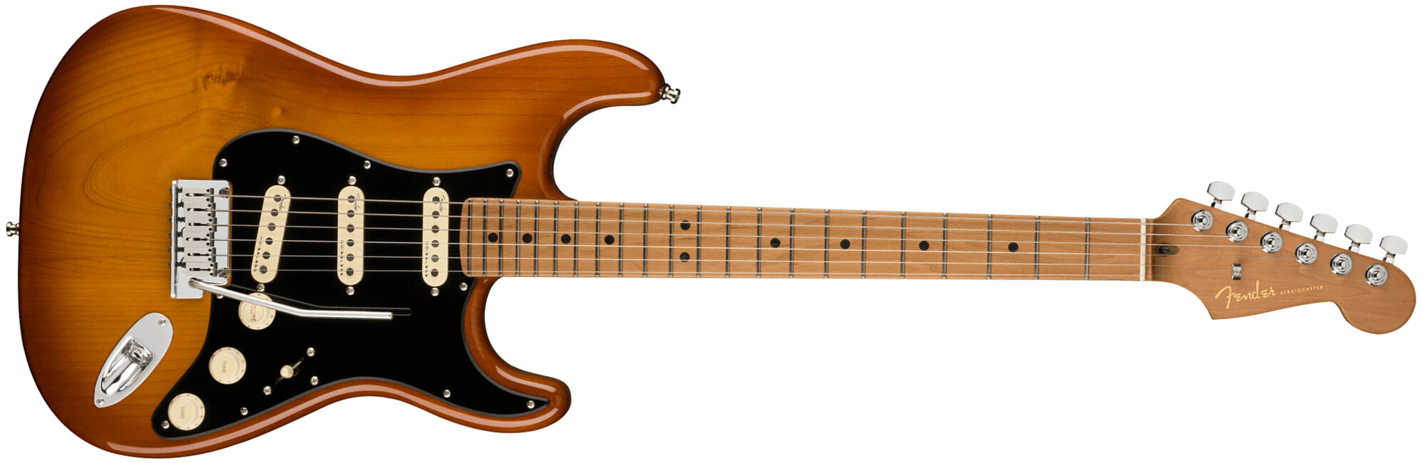 Fender Strat American Ultra Roasted Fretboard Ltd Usa 3s Trem Mn - Honey Burst - Guitare Électrique Forme Str - Main picture