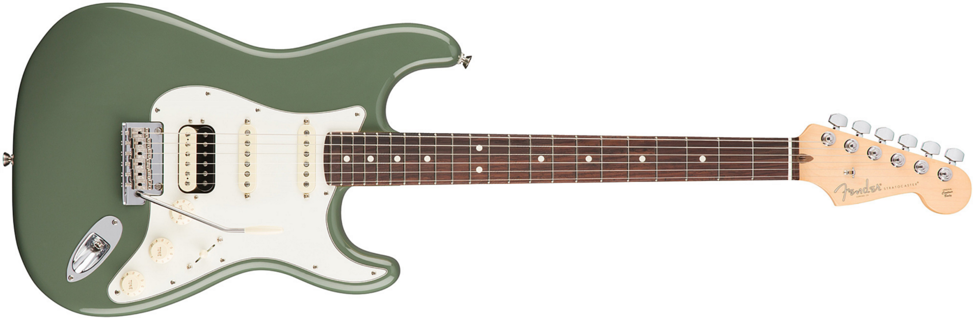 Fender Strat Hss Shawbucker American Professional Usa Rw - Antique Olive - Guitare Électrique 12 Cordes - Main picture