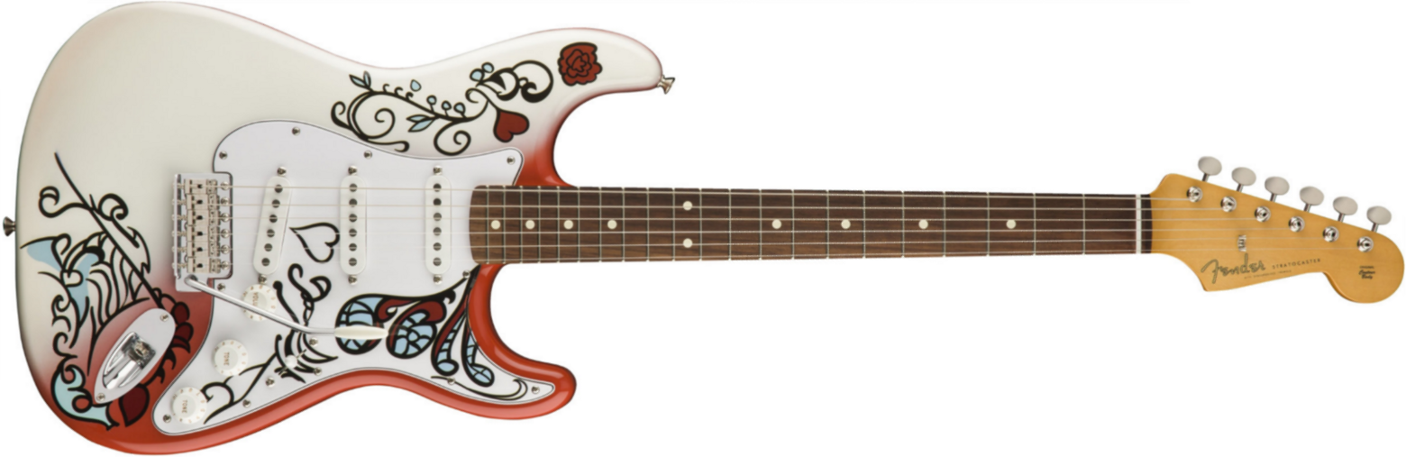 Fender Strat Jimi Hendrix Monterey Mex Sss Pf - Hand Painted Custom - Guitare Électrique Forme Tel - Main picture