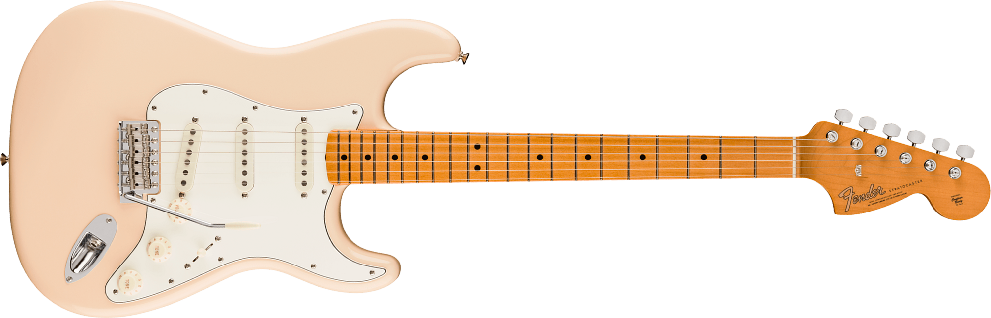 Fender Strat Late 60s Vintera 3 Mex 3s Trem Mn - Olympic White - Guitare Électrique Forme Str - Main picture