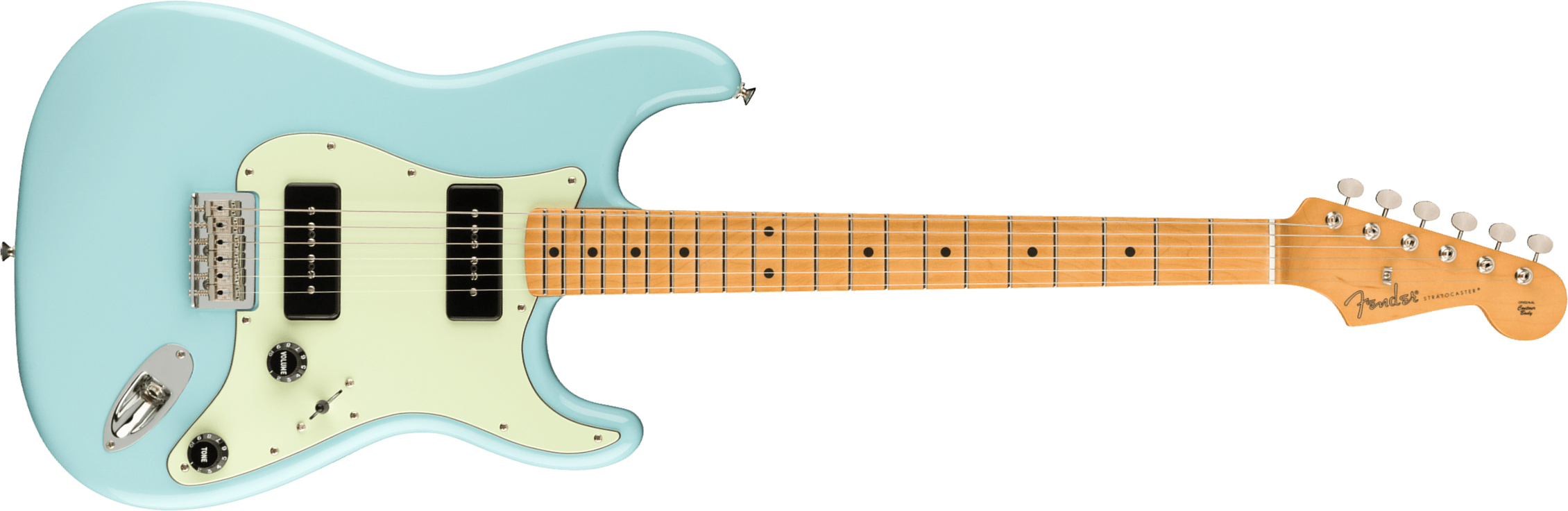 Fender Strat Noventa Mex Ss Ht Mn +housse - Daphne Blue - Guitare Électrique Forme Str - Main picture