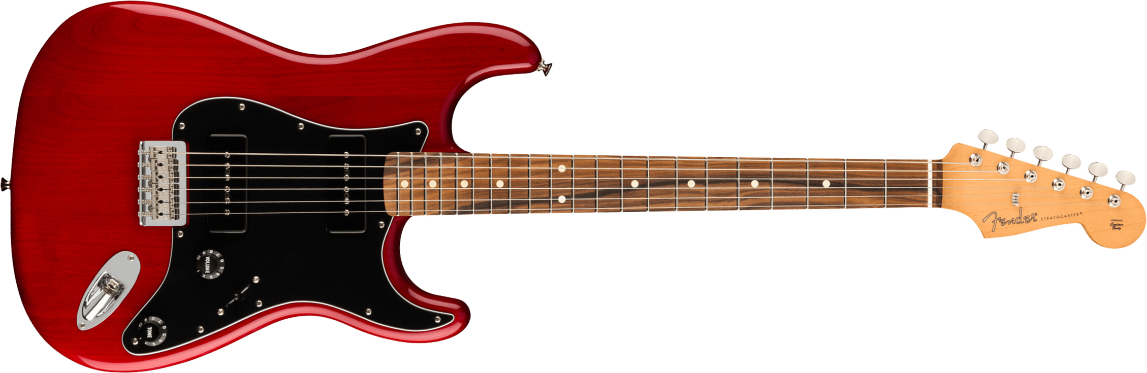 Fender Strat Noventa Mex Ss Ht Pf +housse - Crimson Red Transparent - Guitare Électrique Forme Str - Main picture