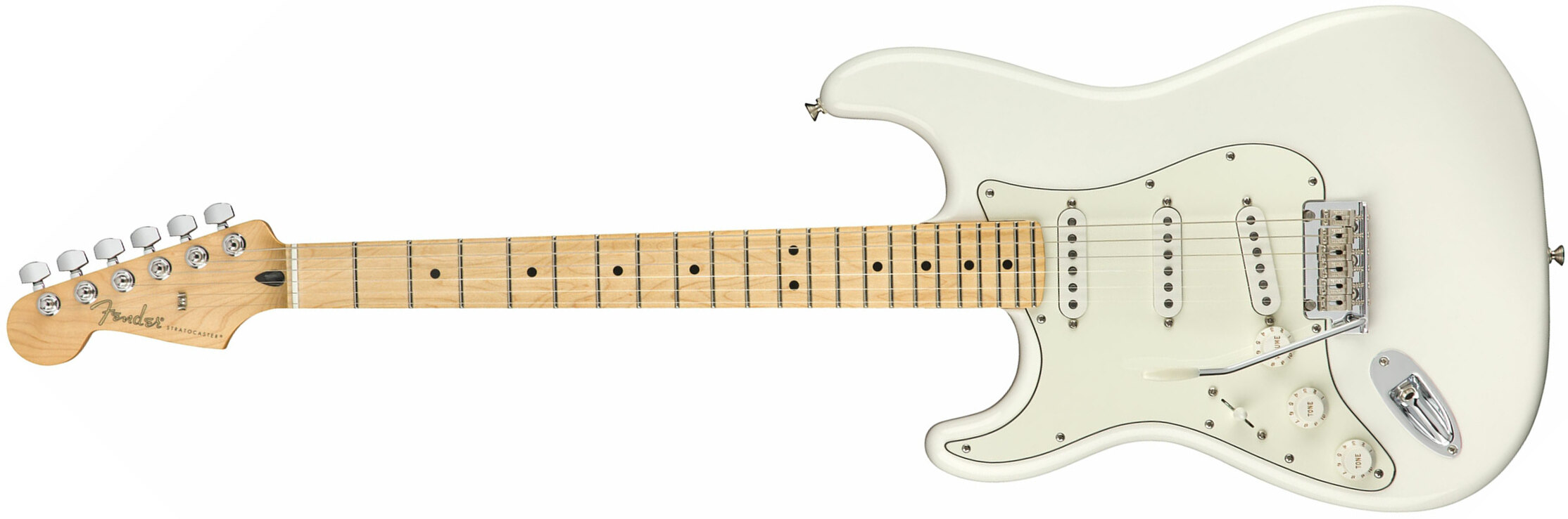Fender Strat Player Lh Gaucher Mex Sss Mn - Polar White - Guitare Électrique Gaucher - Main picture