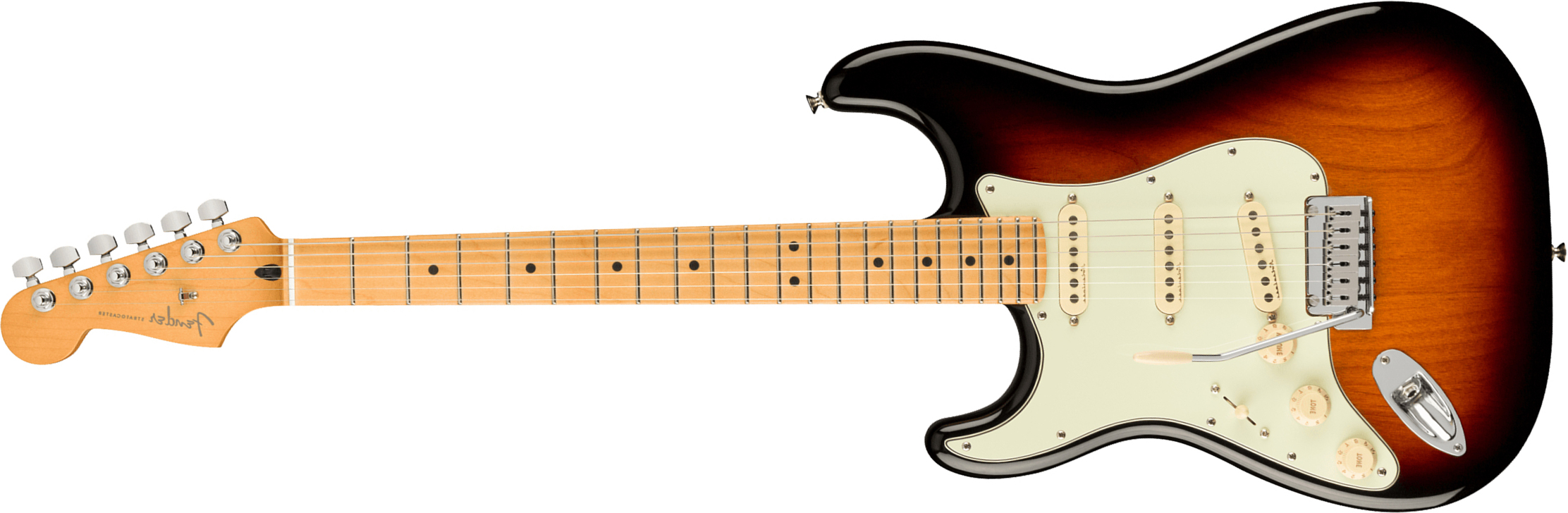 Fender Strat Player Plus Lh Mex Gaucher 3s Trem Mn - 3-color Sunburst - Guitare Électrique Gaucher - Main picture