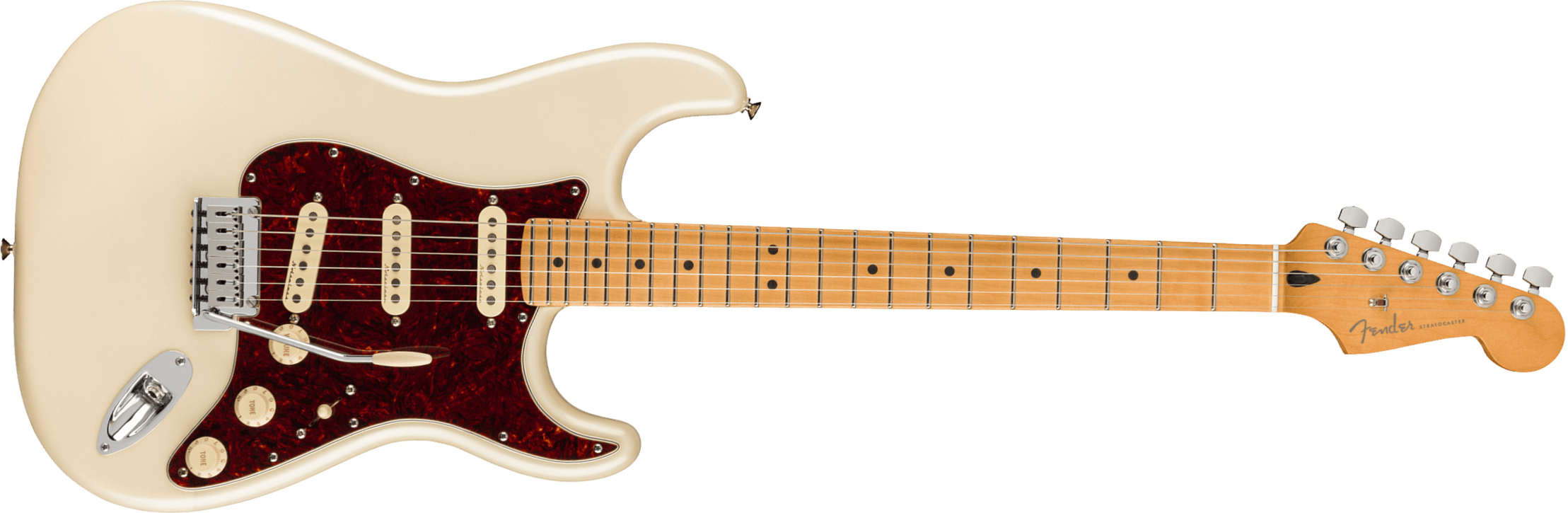 Fender Strat Player Plus Mex 3s Trem Mn - Olympic Pearl - Guitare Électrique Forme Str - Main picture