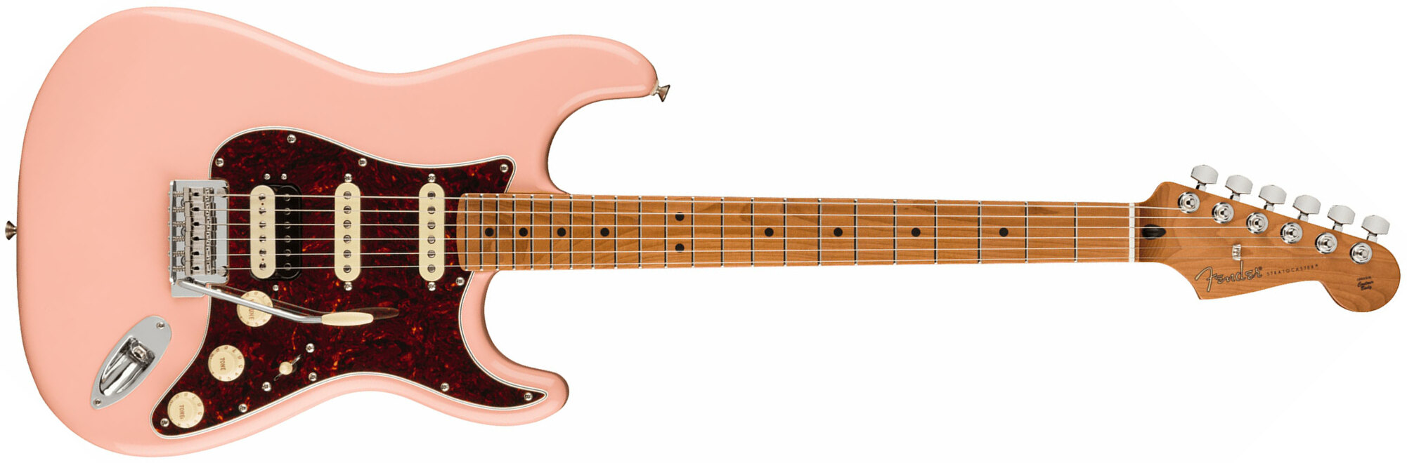 Fender Strat Player Roasted Neck Ltd Mex Hss Trem Mn - Shell Pink - Guitare Électrique Forme Str - Main picture