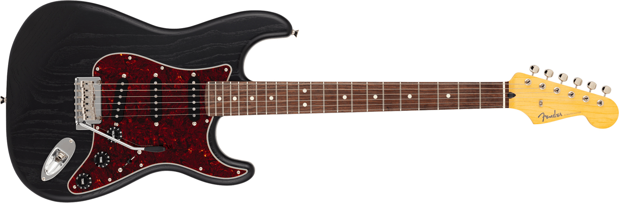 Fender Strat Raw Ash Mij Ltd Jap 3s Trem Rw - Black - Guitare Électrique Forme Str - Main picture