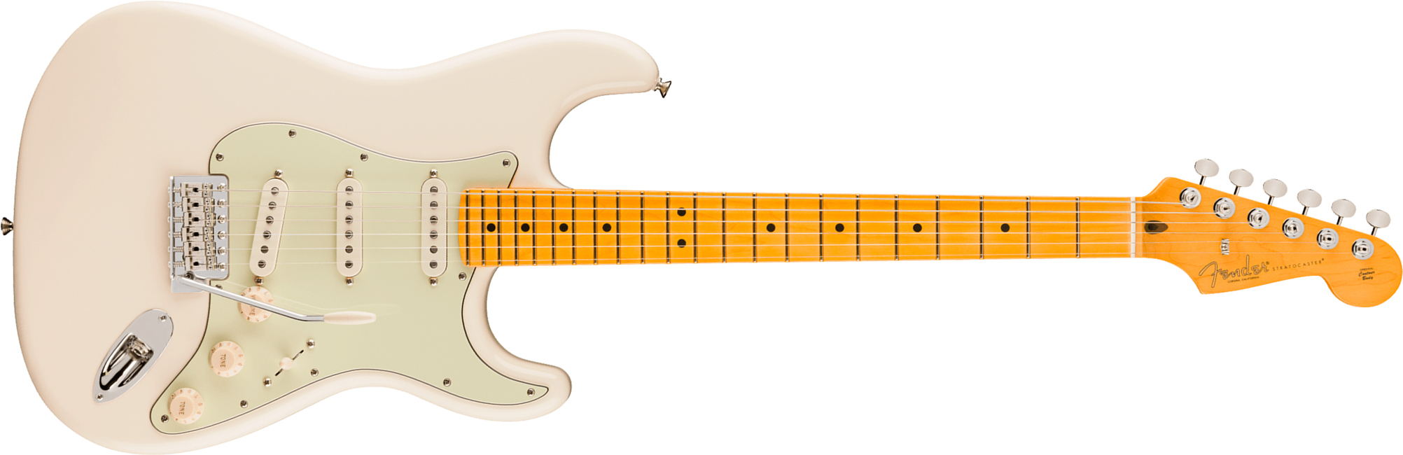 Fender Strat Silent System American Pro. Classic Ltd 3s Trem Mn - Olympic White - Guitare Électrique Forme Str - Main picture