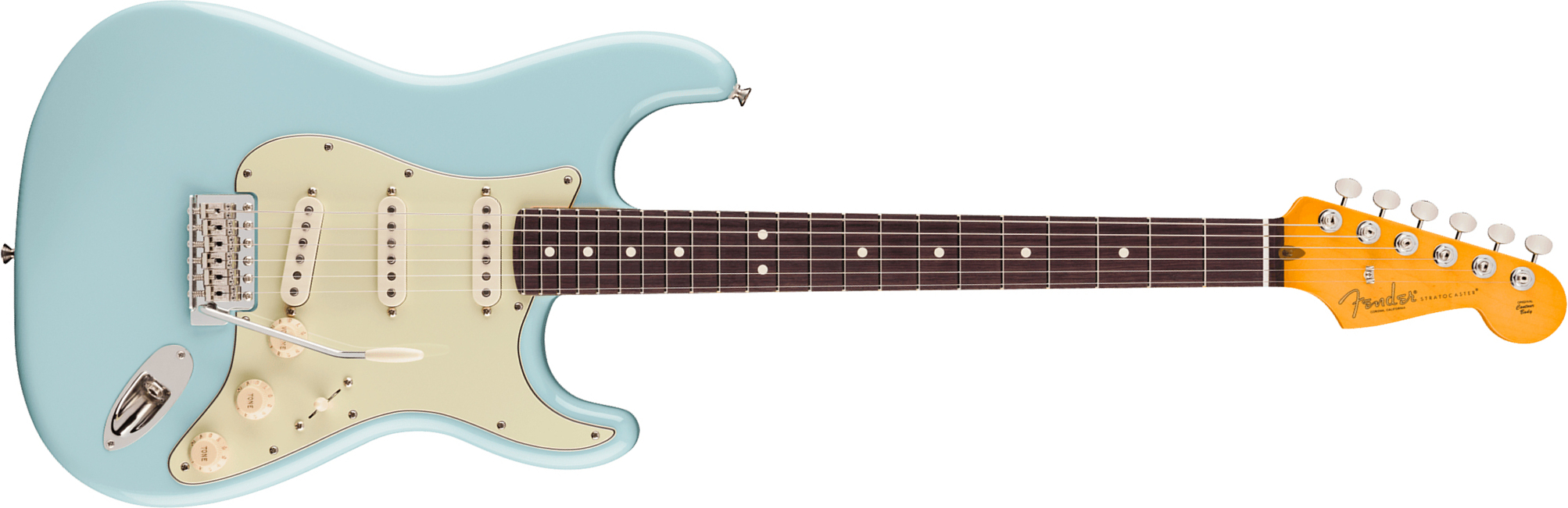 Fender Strat Silent System American Pro. Classic Ltd 3s Trem Rw - Daphne Blue - Guitare Électrique Forme Str - Main picture