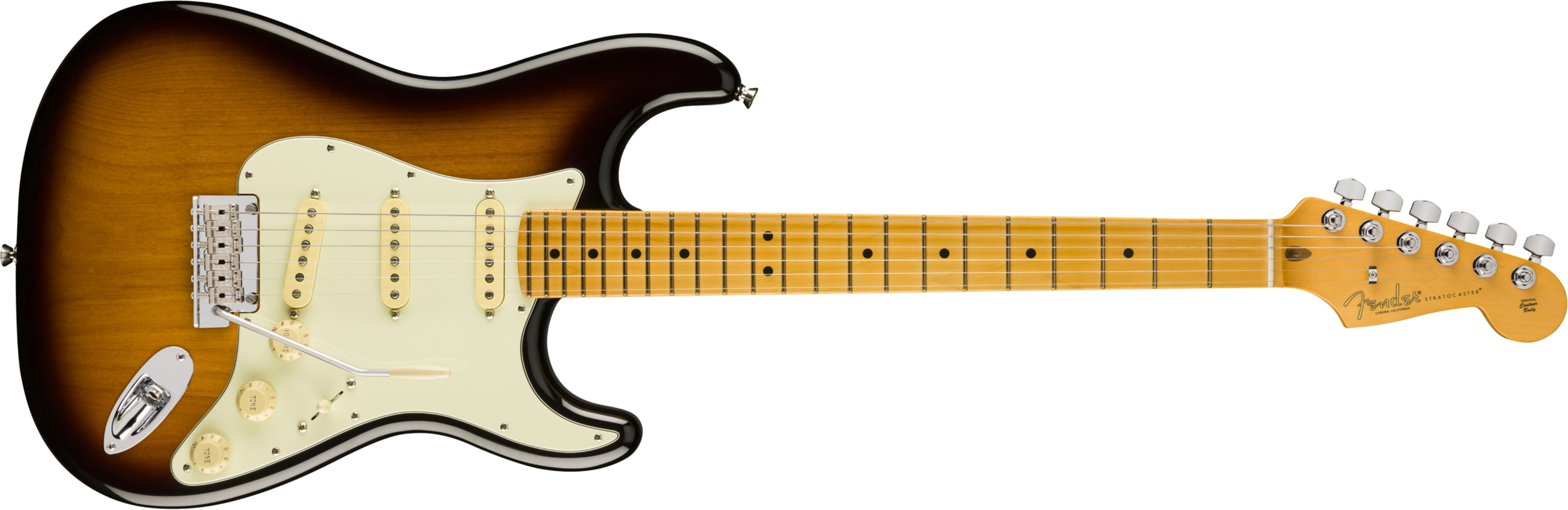 Fender Stratocaster American Pro Ii 70th Anniversary 3s Trem Mn - 2-color Sunburst - Guitare Électrique Forme Str - Main picture