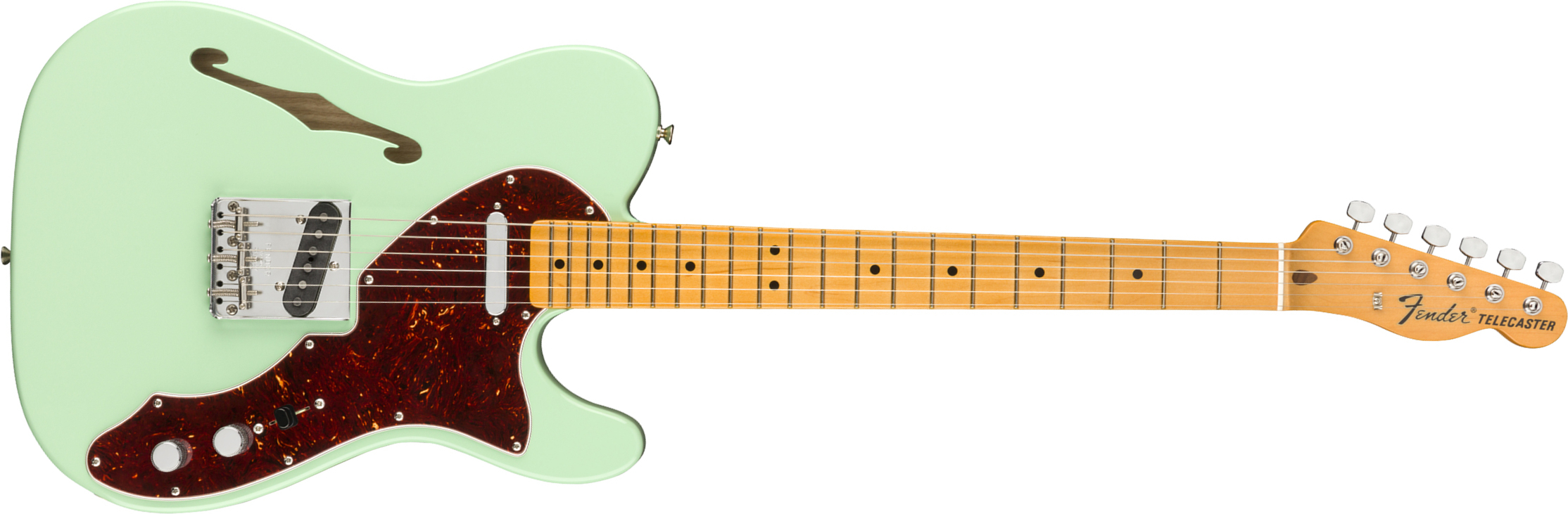 Fender Tele 60s Thinline American Original Usa Ss Mn - Surf Green - Guitare Électrique Forme Tel - Main picture
