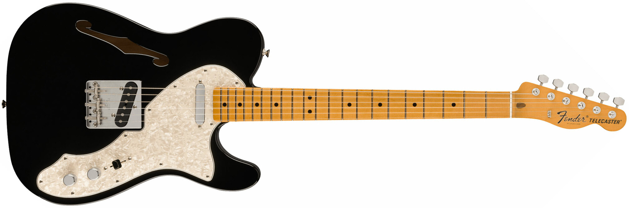 Fender Tele 60s Thinline Vintera 2 Mex 2s Ht Mn - Black - Guitare Électrique 1/2 Caisse - Main picture