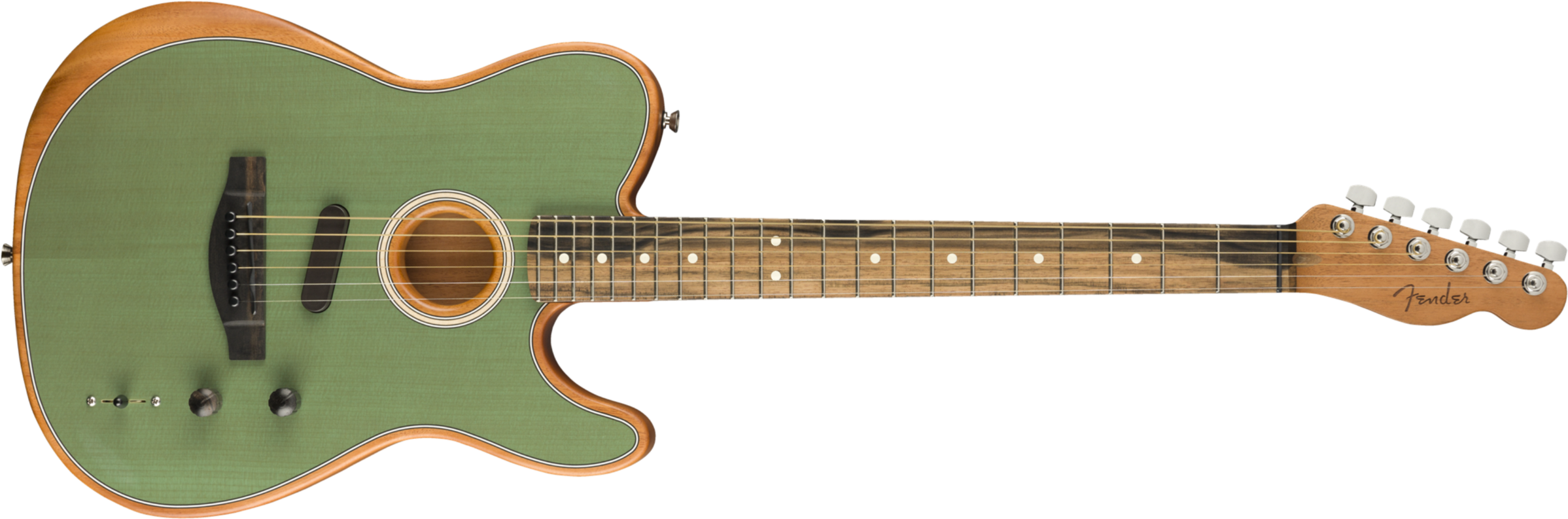 Fender Tele American Acoustasonic Usa Eb - Surf Green - Guitare Acoustique - Main picture