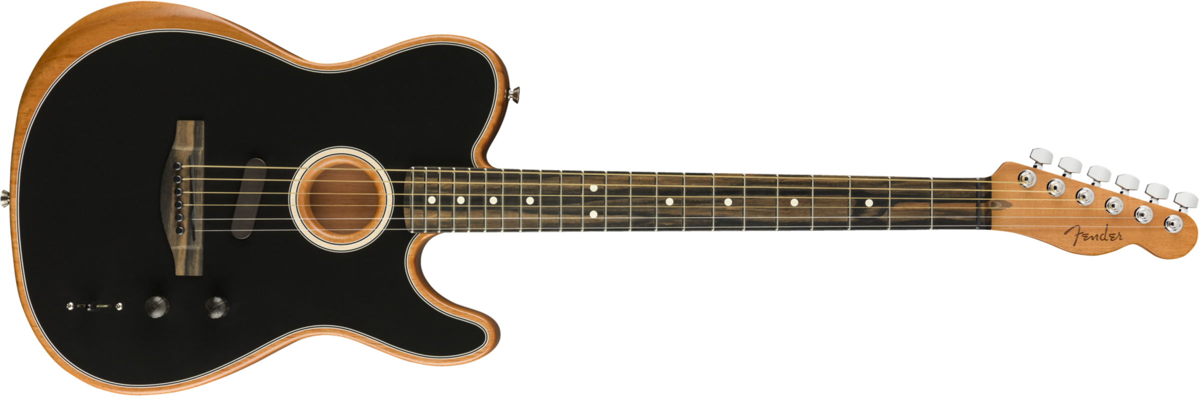 Fender Tele American Acoustasonic Usa Eb - Black - Guitare Electro Acoustique - Main picture