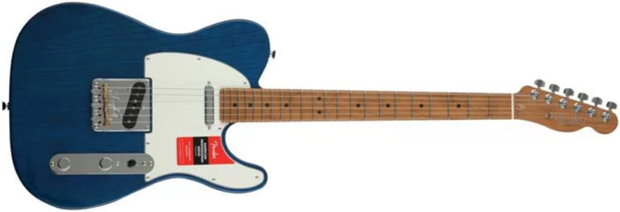 Fender Tele American Professional Roasted Neck Ltd 2020 Usa Mn - Sapphire Blue Transparent - Guitare Électrique Forme Tel - Main picture