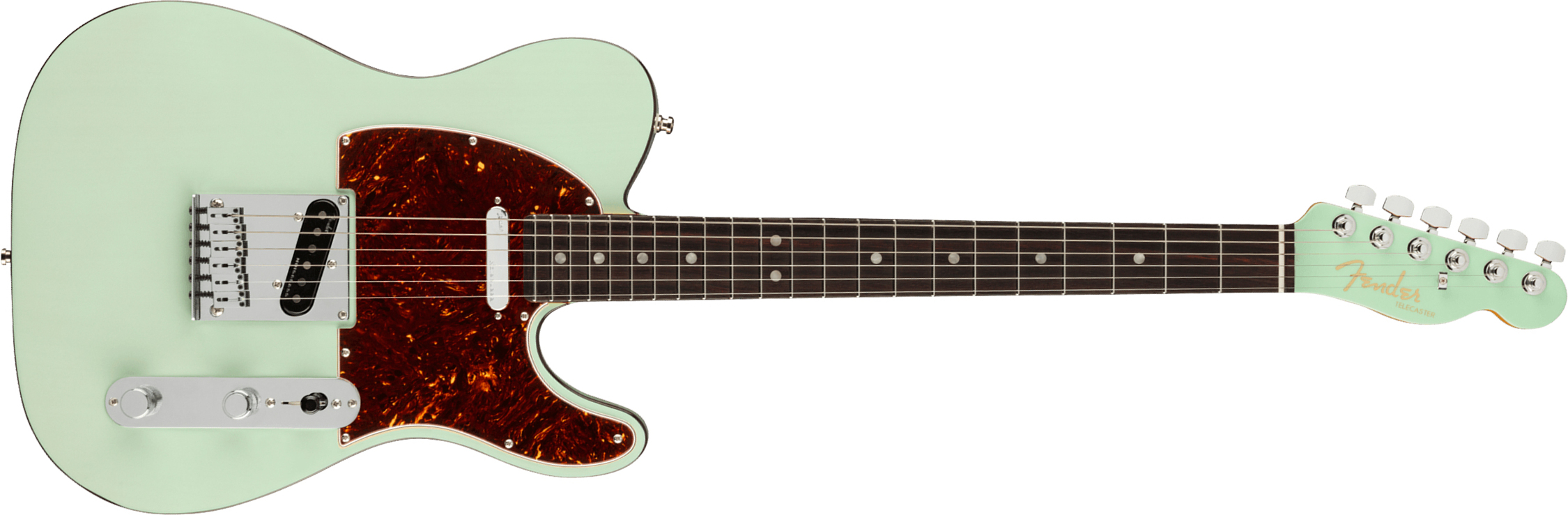 Fender Tele American Ultra Luxe Usa Rw +etui - Transparent Surf Green - Guitare Électrique Forme Tel - Main picture
