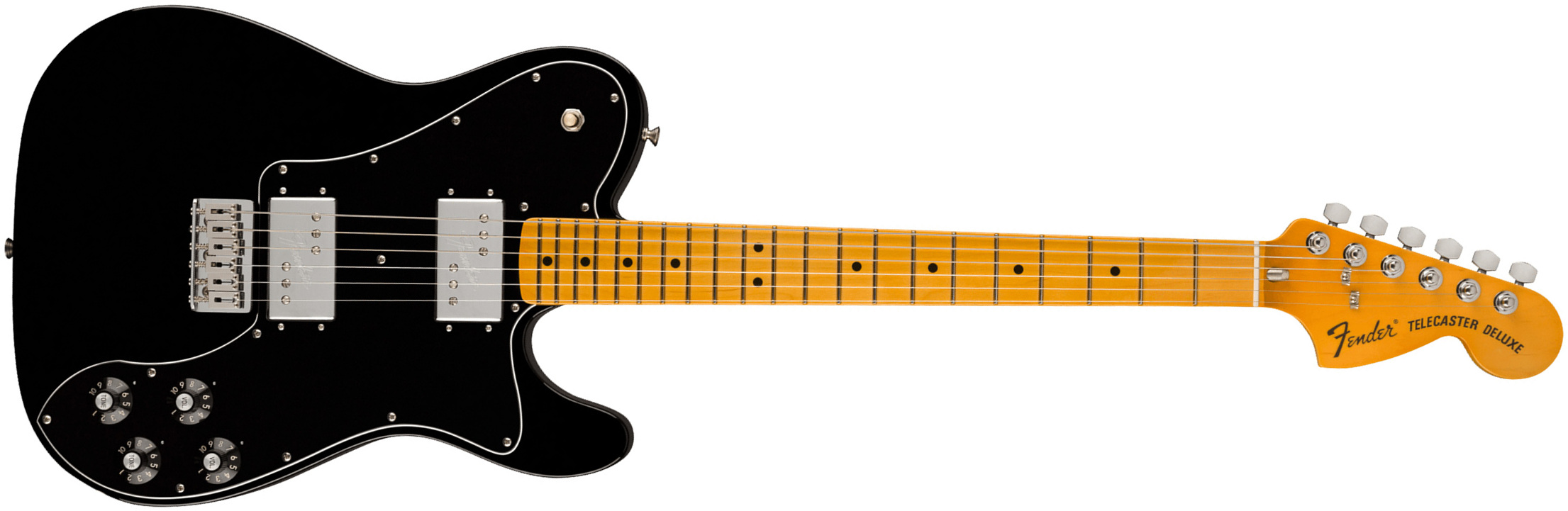Fender Tele Deluxe 1975 American Vintage Ii Usa 2h Ht Mn - Black - Guitare Électrique Forme Tel - Main picture
