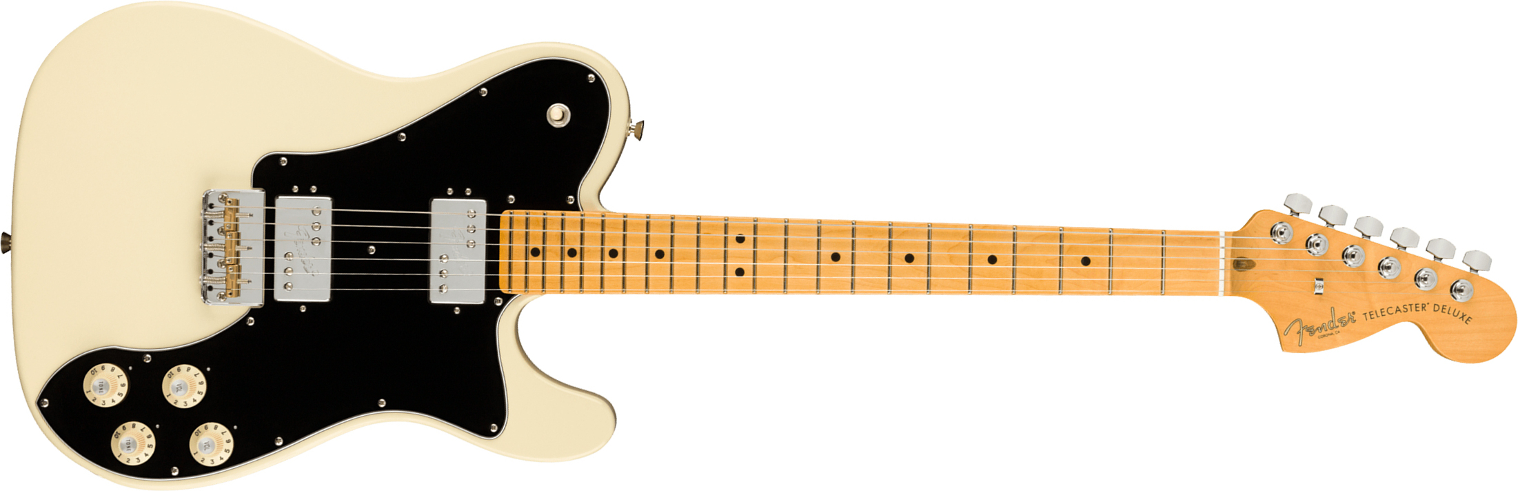 Guitare électrique forme tel Fender American Professional II Telecaster Deluxe (USA, MN) - Olympic white