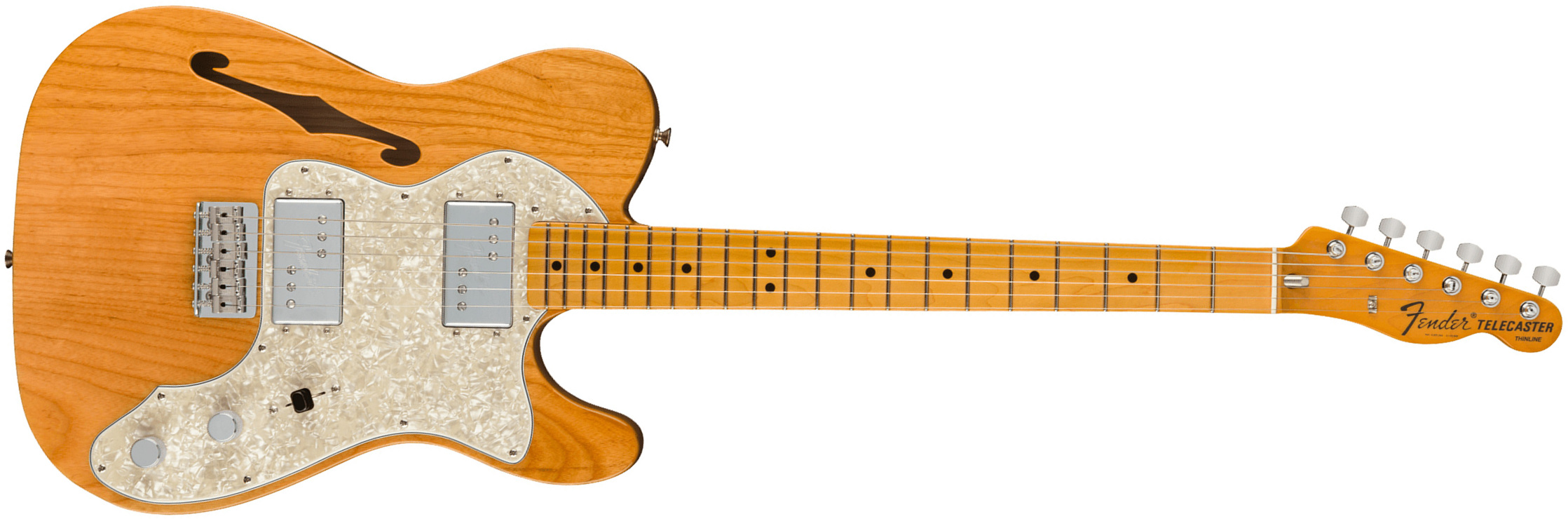 Fender Tele Thinline 1972 American Vintage Ii Usa 2h Ht Mn - Aged Natural - Guitare Électrique 1/2 Caisse - Main picture