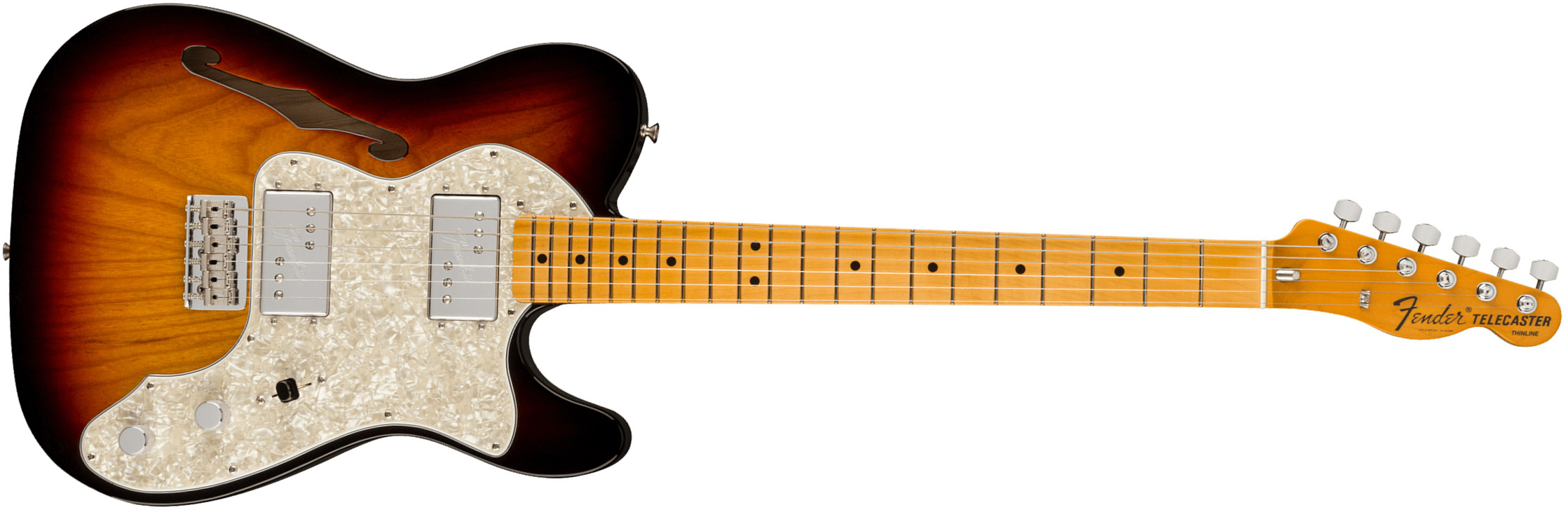 Fender Tele Thinline 1972 American Vintage Ii Usa 2h Ht Mn - 3-color Sunburst - Guitare Électrique Forme Tel - Main picture