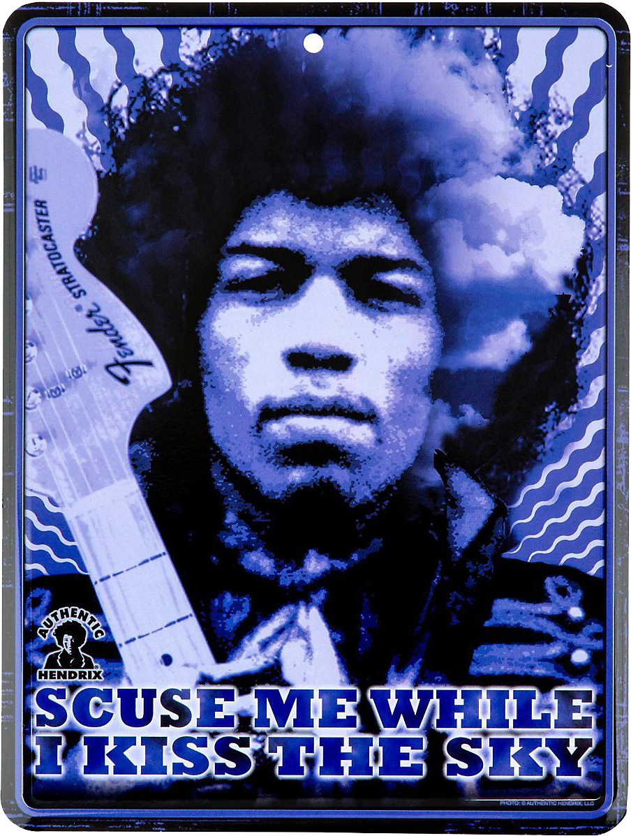 Fender Tin Sign Jimi Hendrix Kiss The Sky - Plaque & Enseigne Publicitaire - Main picture
