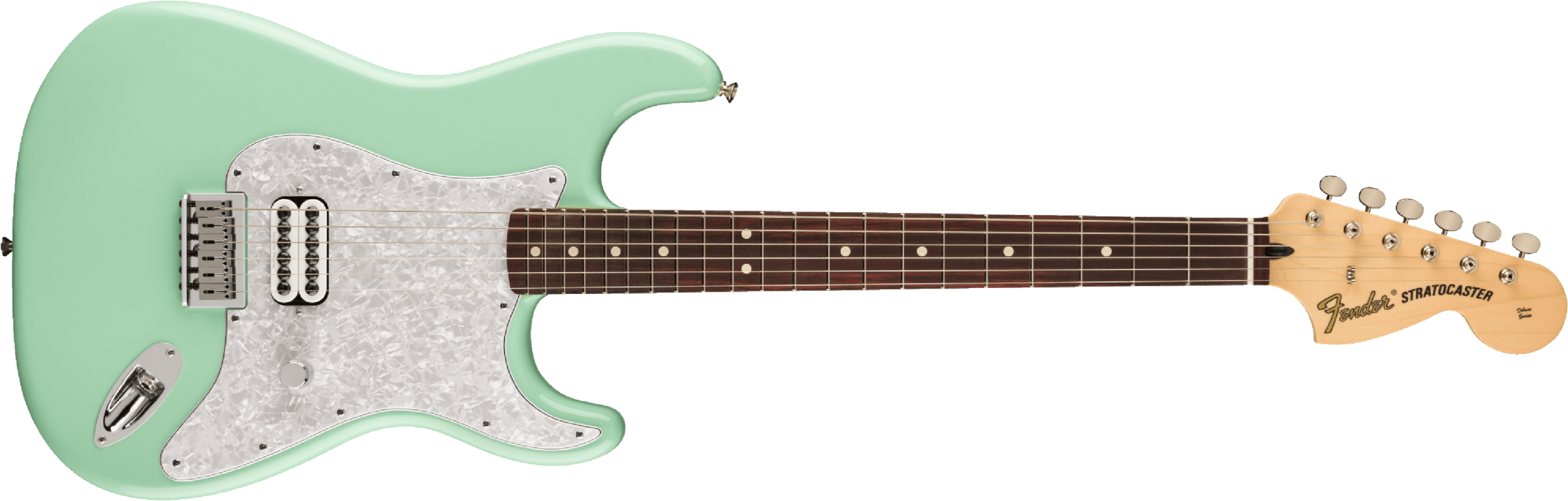 Fender Tom Delonge Ltd Mex Signature 1h Ht Rw - Surf Green - Guitare Électrique Forme Str - Main picture