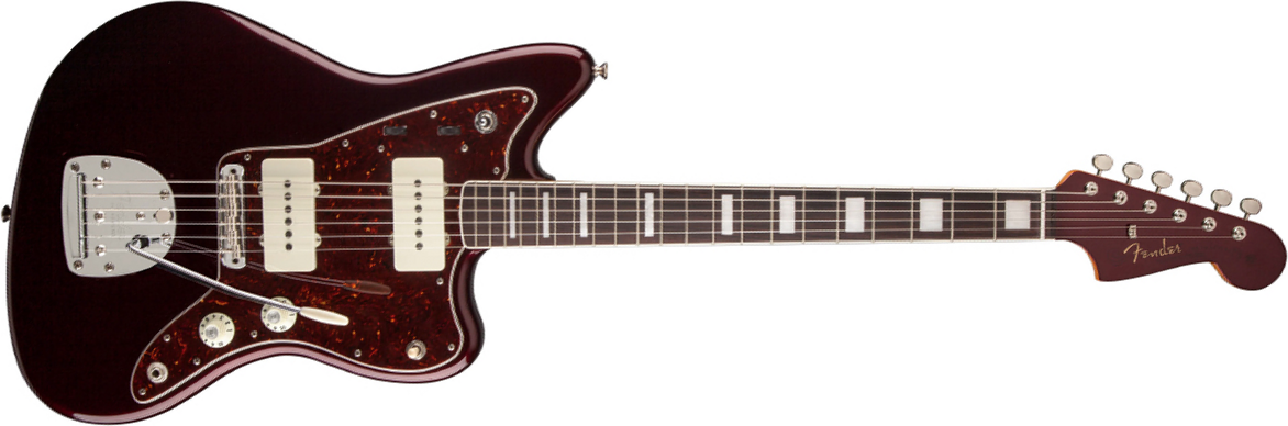 Fender Troy Van Leeuwen Jazzmaster Signature Mex Rw - Oxblood - Guitare Électrique RÉtro Rock - Main picture