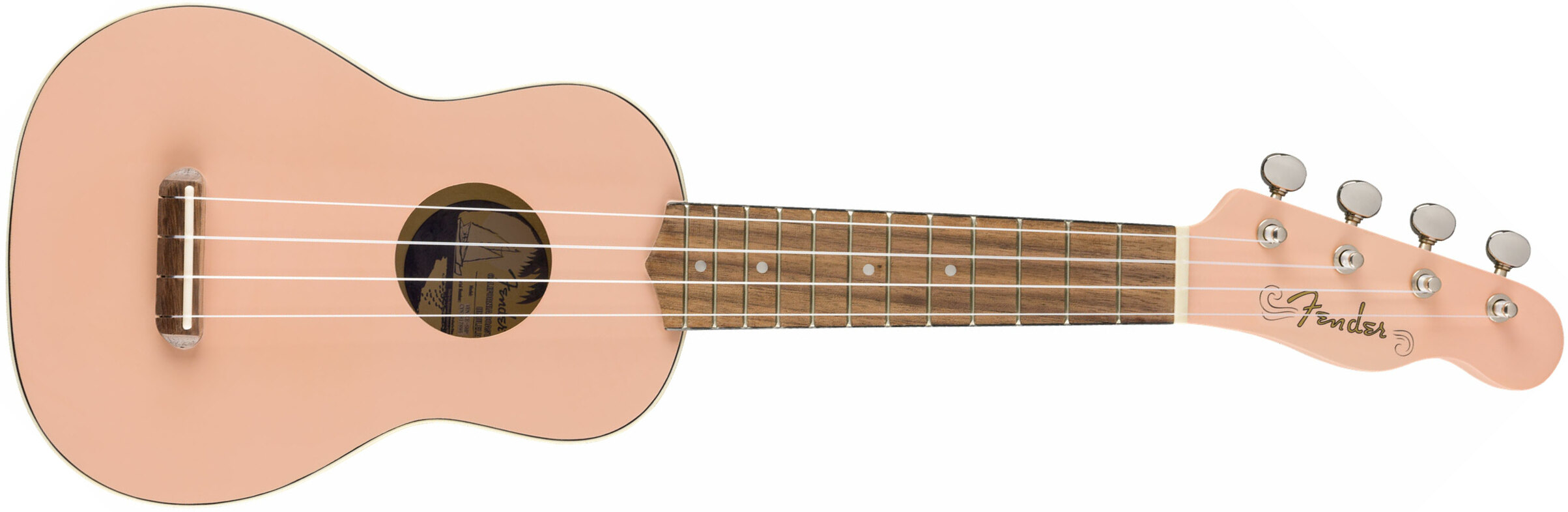 Fender Venice Soprano Uke California Coast Wal - Shell Pink - UkulÉlÉ - Main picture