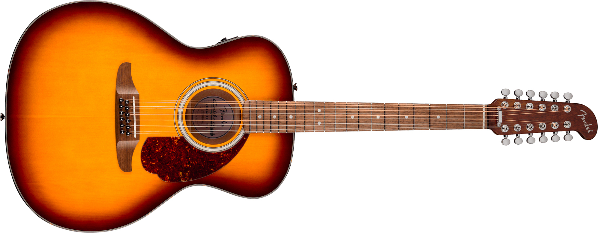 Fender Villager Deluxe E California Orchestra Om 12c Shsc Epicea Acajou Noy - Honey Sunburst - Guitare Folk - Main picture