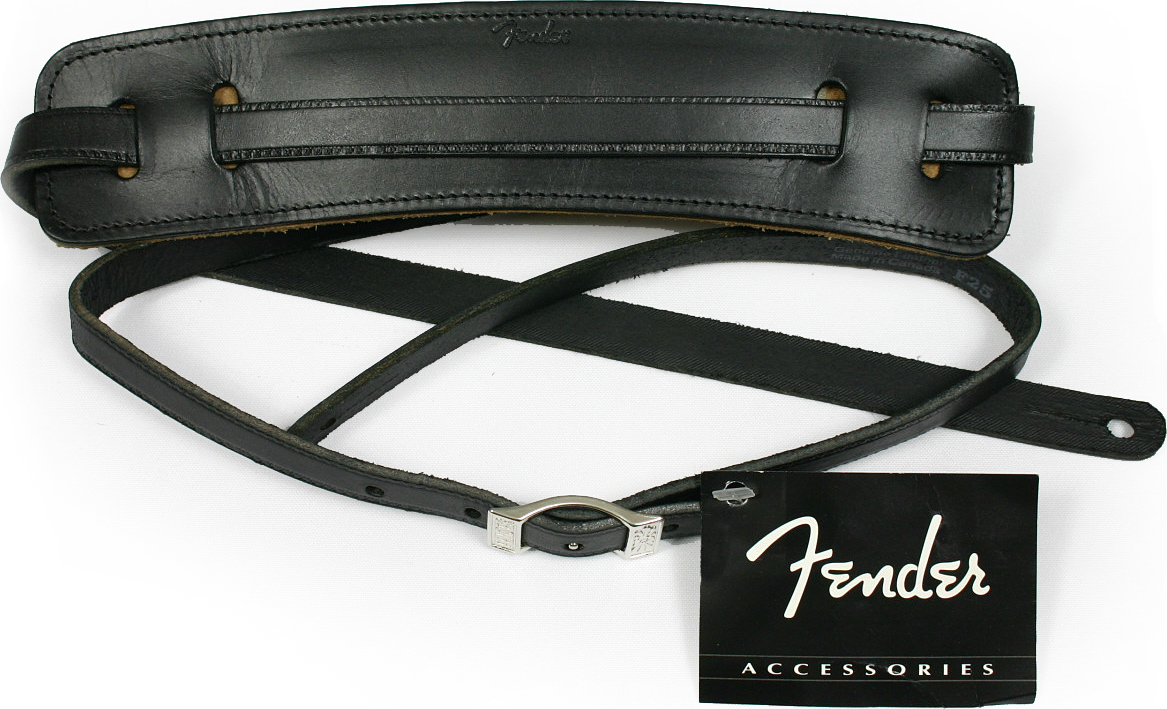 Fender Vintage Deluxe Leather Strap Black - Sangle Courroie - Main picture