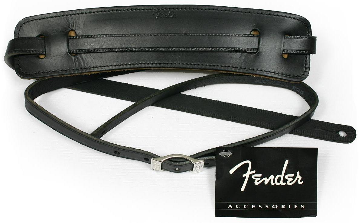 Sangle courroie Fender Straps Deluxe Vintage Leather - Black