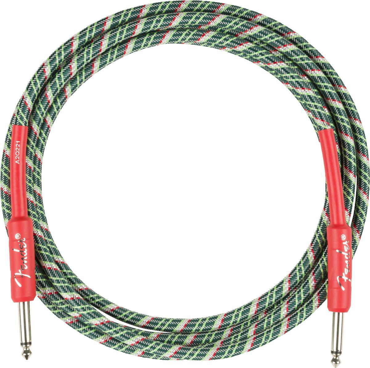 Câble Fender Wreath Holiday Instrument Cable 10ft - Red/Green