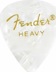 Médiator & onglet Fender 351 Shape Premium Heavy White Moto