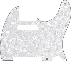 8-Hole Mount Multi-Ply Telecaster Pickguards - White Moto