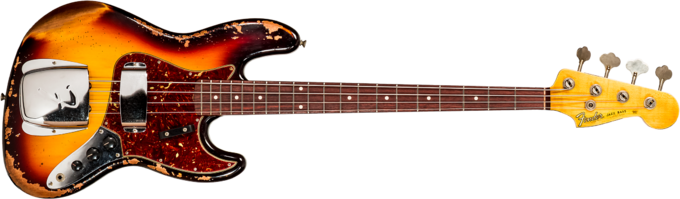 Fender Custom Shop 1961 Jazz Bass #CZ572155 - Heavy relic 3-color sunburst