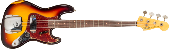 Fender Custom Shop 1962 Jazz Bass #CZ569015 - Relic 3-color sunburst