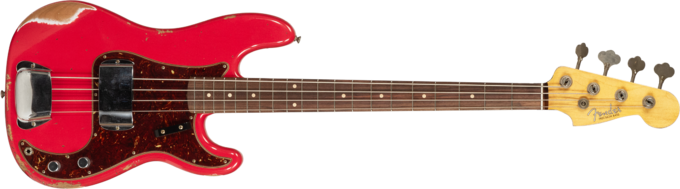 Fender Custom Shop 1960 Precision Bass #R117926 - Heavy relic fiesta red