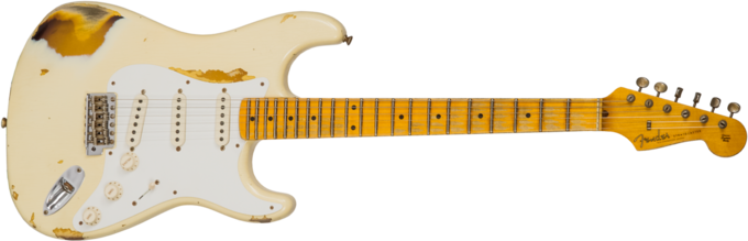 Fender Custom Shop 1956 Stratocaster #CZ550419 - Heavy relic vintage white over sunburst