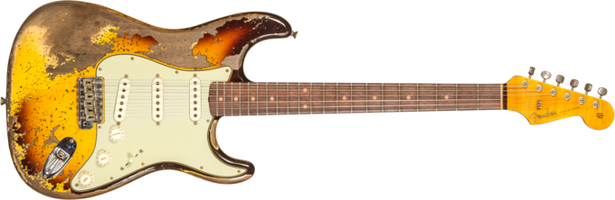 Fender Custom Shop 1959 Stratocaster #CZ569850 - Super heavy relic aged chocolate 3-color sunburst
