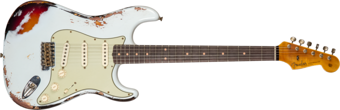 Fender Custom Shop 1961 Stratocaster #CZ573714 - Heavy relic aged sonic blue o. 3-color sunburst